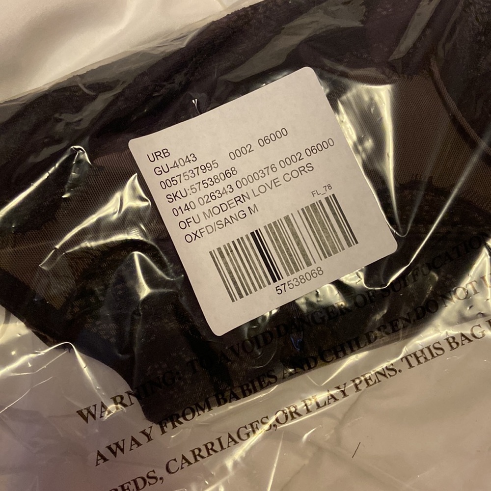 NWT Urban Outfitters Out From Under Modern Love Corset Washed Black Size Small - Picture 3 of 4